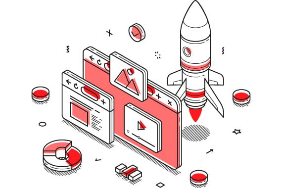 Ilustración isométrica que representa la idea de Creación de identidad visual