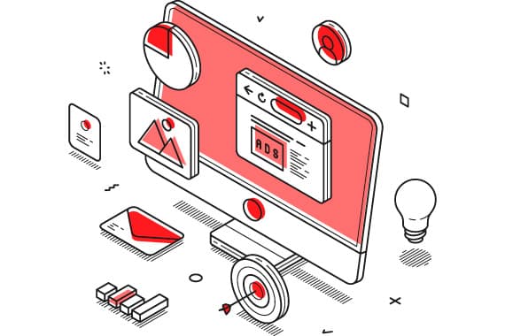 Ilustración isométrica que representa la idea de Planificación de estrategia comercial