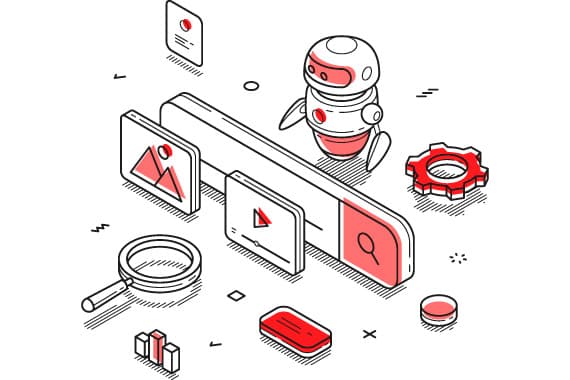 Ilustración isométrica que representa la idea de Servicios personalizados
