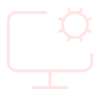 Icono del monitor con un engranaje que representa la configuración.