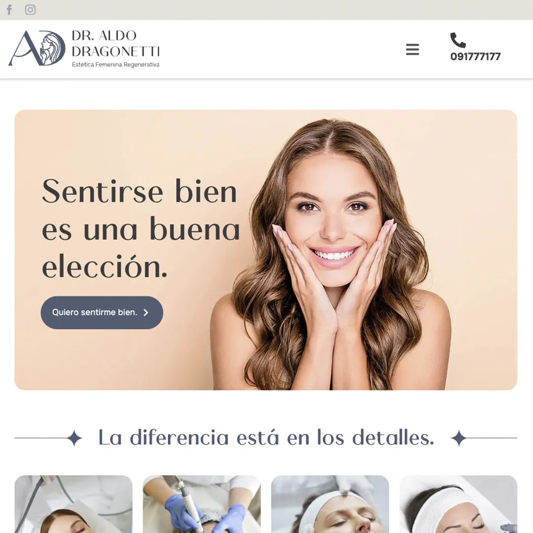 Clínica Dr. Aldo Dragonetti Estética Femenina Regenerativa Website